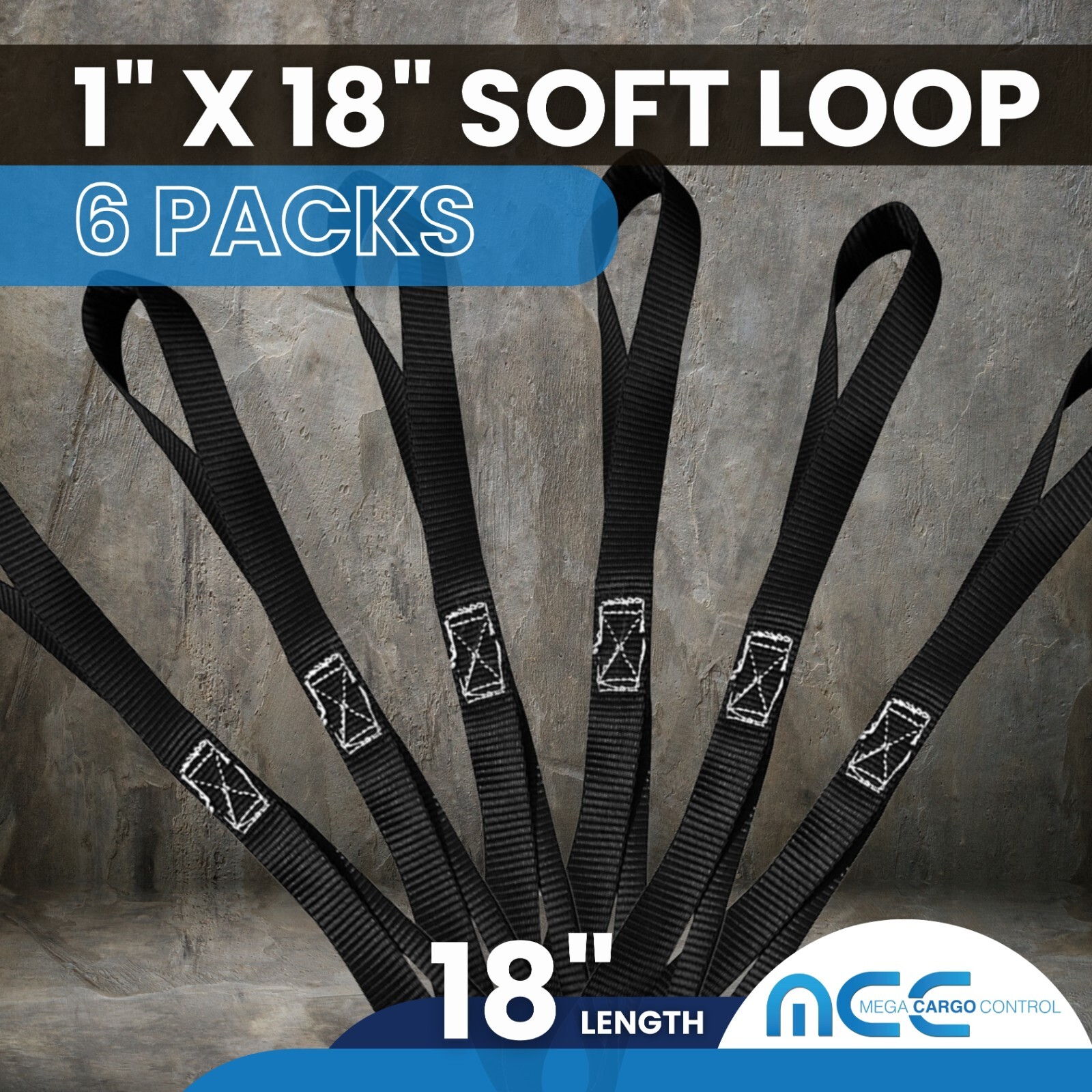 USA 6 Pack Heavy Duty 18" Soft Loop Tie Down Strap Motorcycle Dirt-Bike ATV UTV