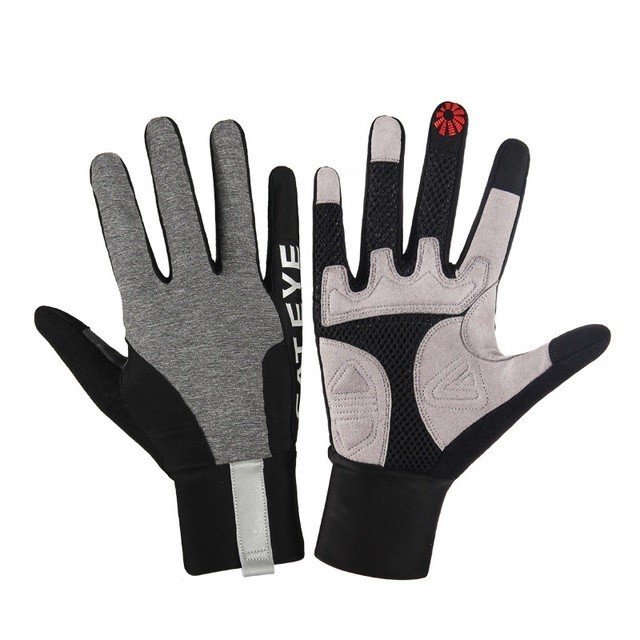 Cateye Long-Finger Reflective Cycling Gloves, L