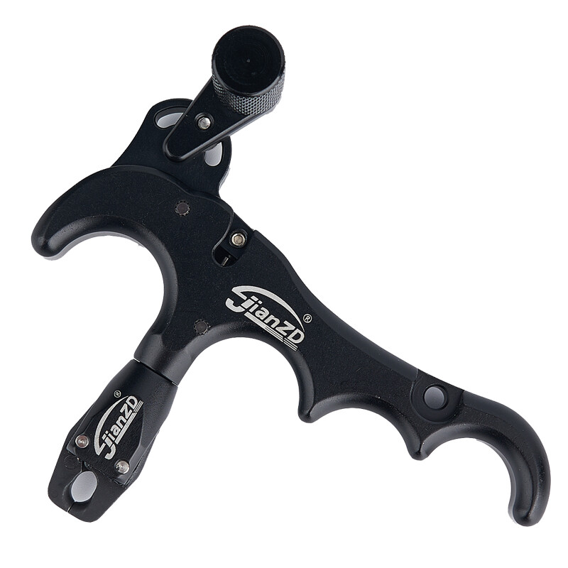 Archery 4-Finger Compound Bow Release Adjustable Can Rotate 360° Thumb Release