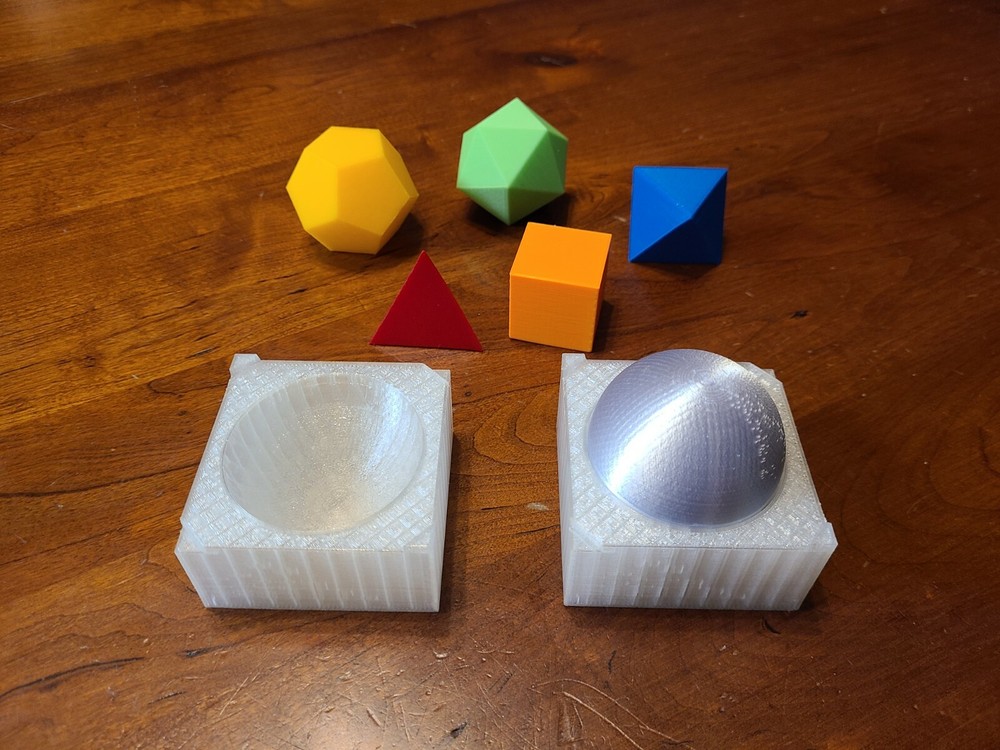 Small 3D Printed Platonic Solids with Unit Sphere