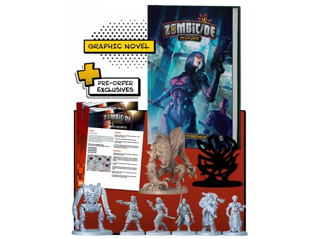 Zombicide Invader Comic Book Extras Playing Prometheus graphic novel+minis CMON