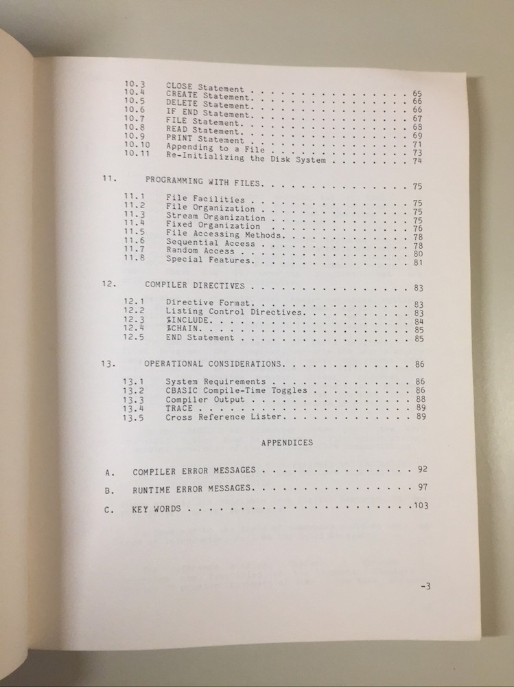 Vintage 1980 Compiler Systems CBASIC A Reference Manual Version 2