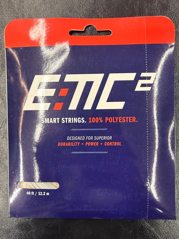 E=MC² 100% Polyester Tennis Strings - White (3 Pack)