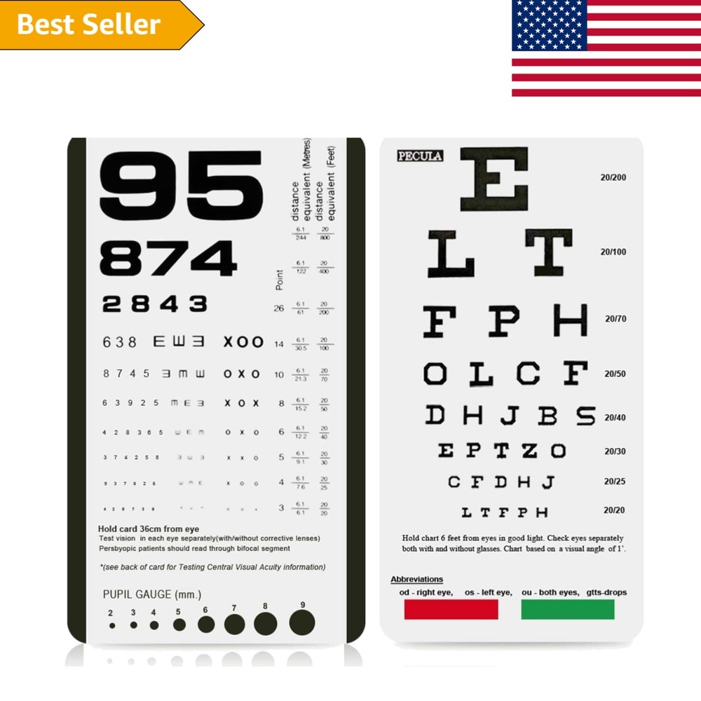 Portable Snellen & Rosenbaum Pocket Eye Chart - 2-in-1 Vision Testing Solution