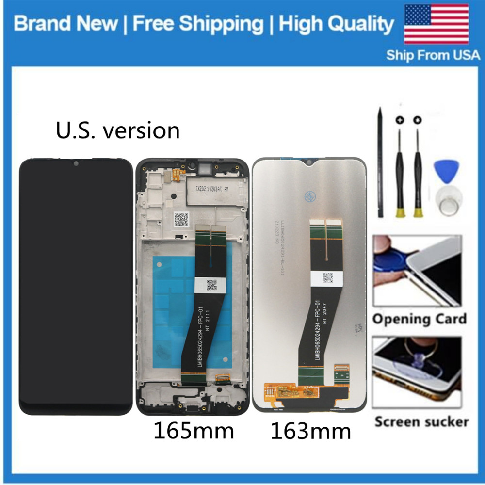 For Samsung Galaxy A02S A025a A025U A025A LCD Display Touch Screen Frame Replace