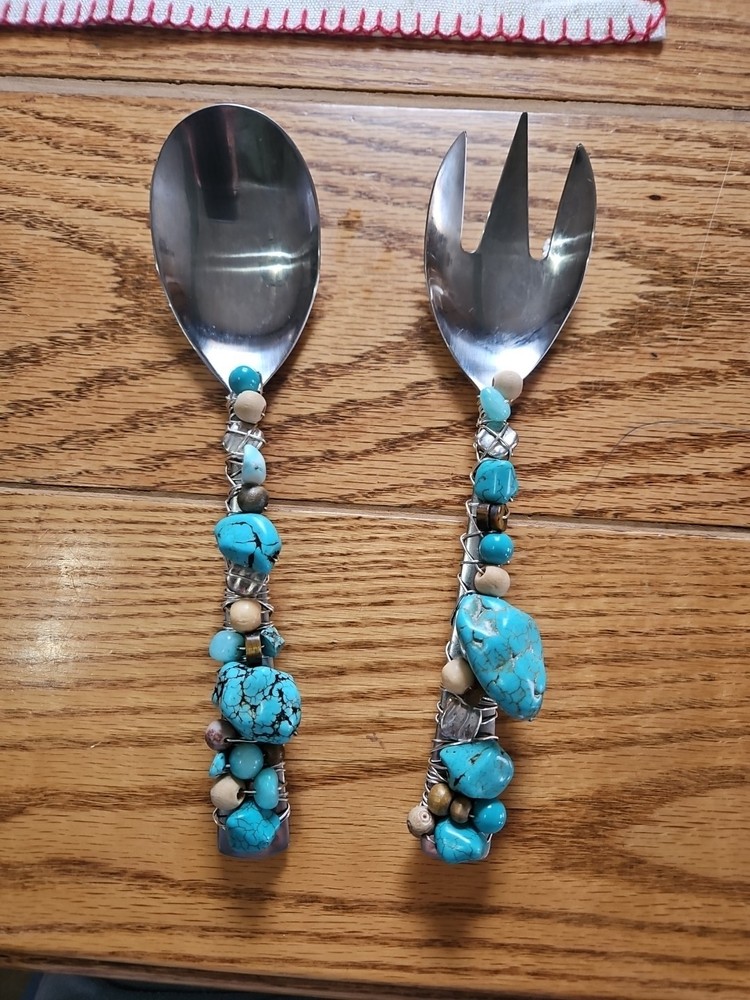 Serving Utensils Unique Turquoise Bead (B16)