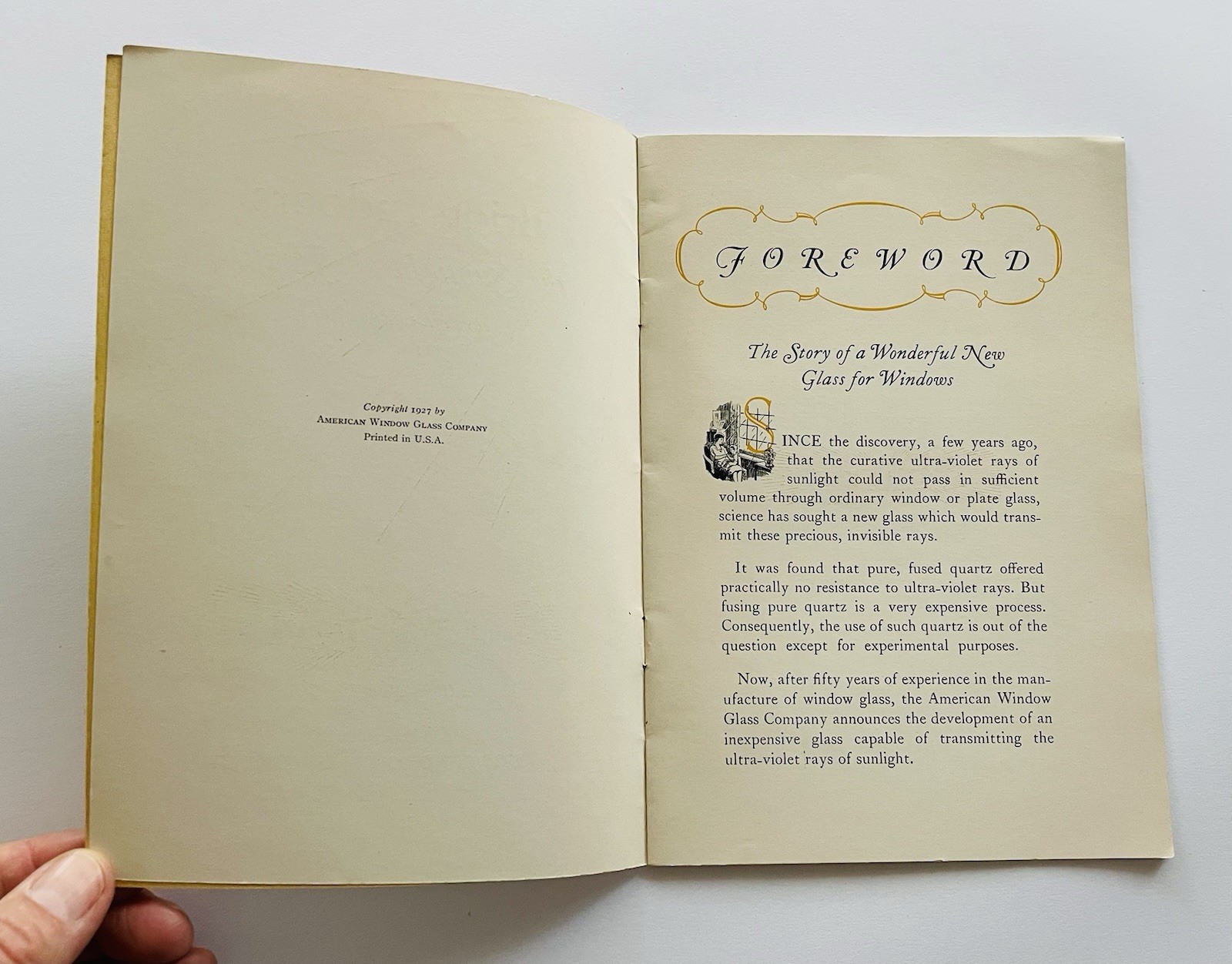 Quartz-Light Ultra-Violet Ray Glass American Window 1927 Sunlight Health Guide