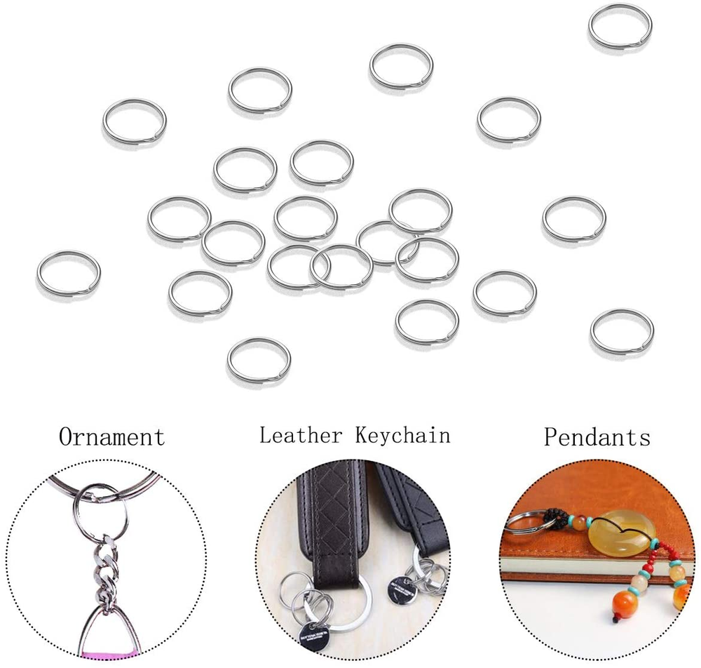 100 Pcs Split Ring, Small Key Rings Bulk Split Keychain Rings DIY Craft Metal