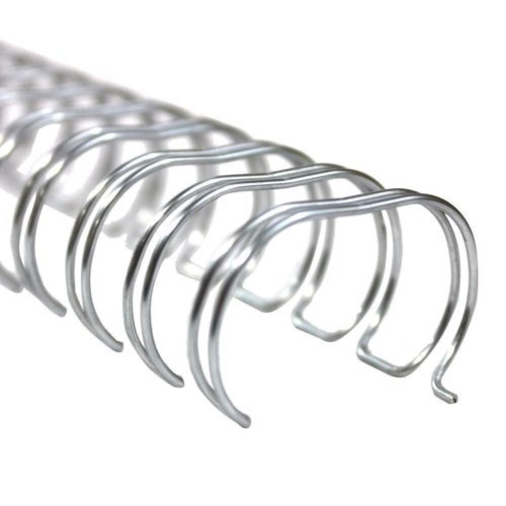 Double Loop Wire Binding Supplies, 3:1 Pitch 3/8" Diameter Silver (100 pcs)