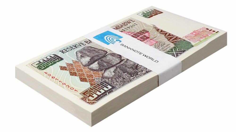 Zimbabwe 500 Dollars, 2001, P-11a, UNC X 100 PCS Bundle Pack