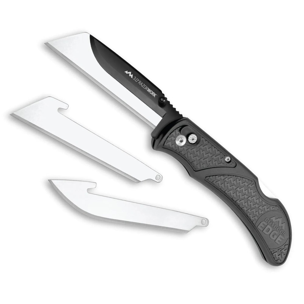 Outdoor Edge 3" RazorWork Replaceable Blade Folding Utility Knife Gray