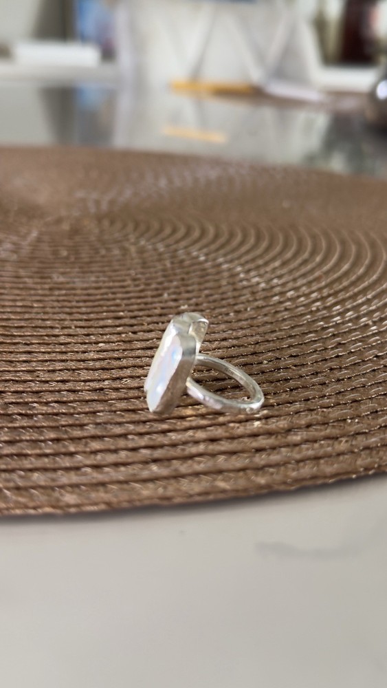 Sterling Silver Baroque Pearl Statement Ring – Handmade