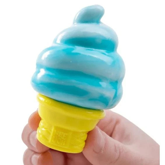 2026 BLUE NeeDoh NICE CREAM CONE Ice Cream Swirl Squishy Toy NEE DOH Stress Ball