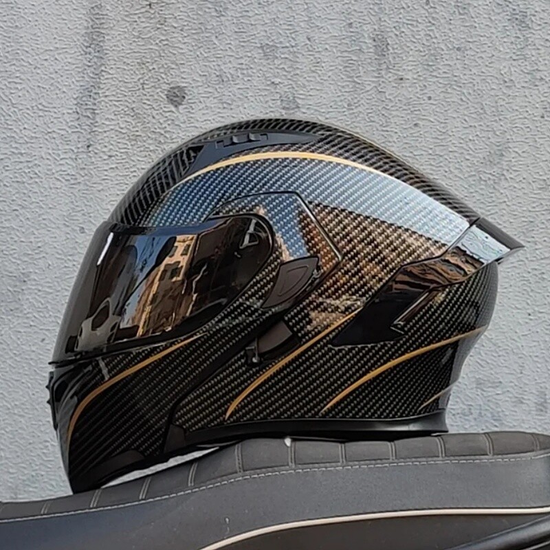 DOT-Approved Modular Racing Full-Face Motorcycle Helmet with Dual Visors