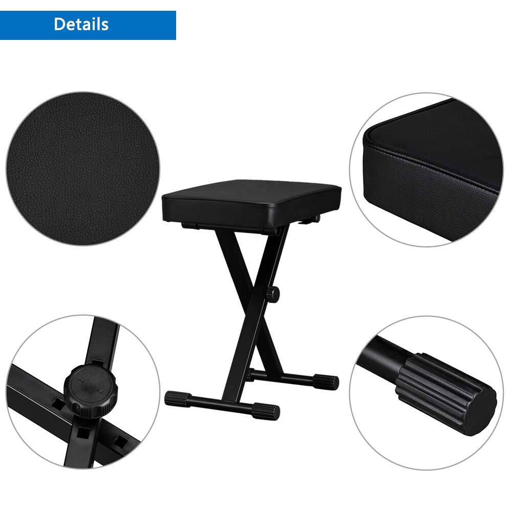 Heavy Duty X Keyboard Piano Stand and Keyboard Bench Set Adjustable Height