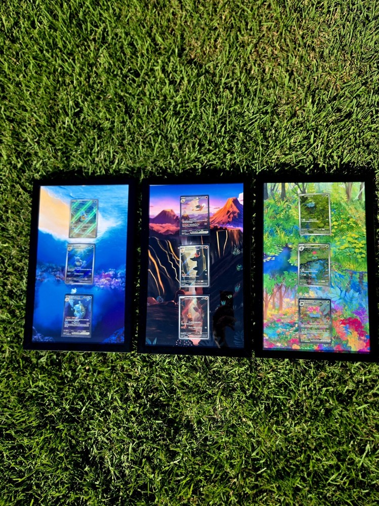 x3 Pokémon 151 Starter Evolution Set Pokémon Card Display Frames