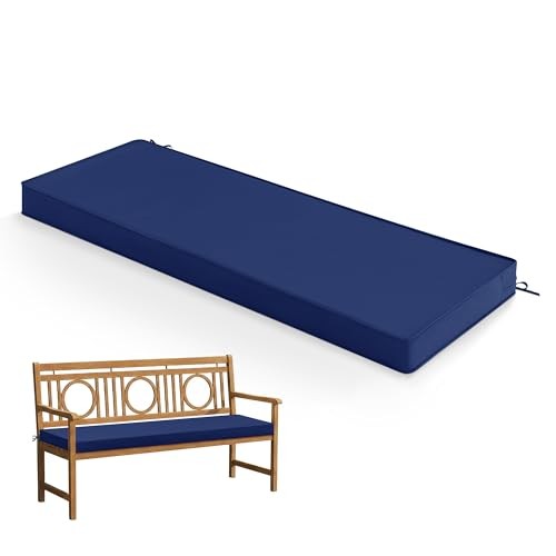 Outdoor Bench Cushion: Waterproof and Fade Resistant Patio 42x18x3 Inch Navy