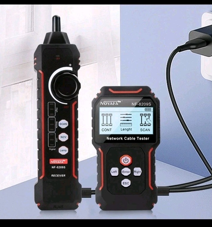 NF-8209S Network Cable Tester Digital POE Voltage Wire Tracker Measure Length