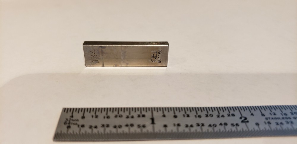 .134" CEJ Rectangular Steel Gage Gauge Block, Grade B