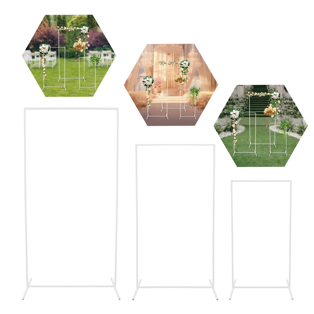 3pcs Metal Backdrop Stand Rectangular Balloon Frame Wedding Flower Backdrop Rack