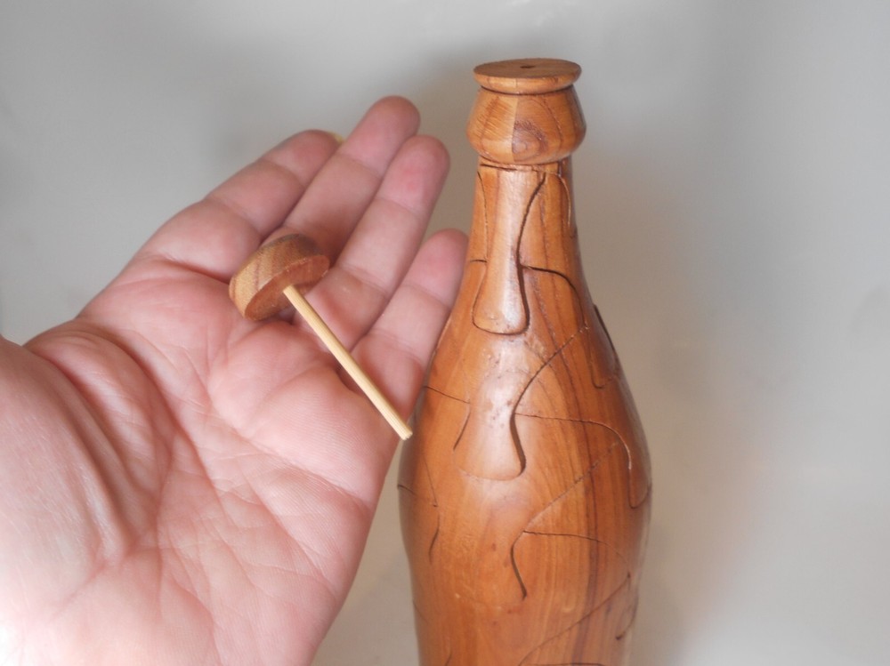 Brain Teasers Wooden 3D Wine Bottle Puzzle