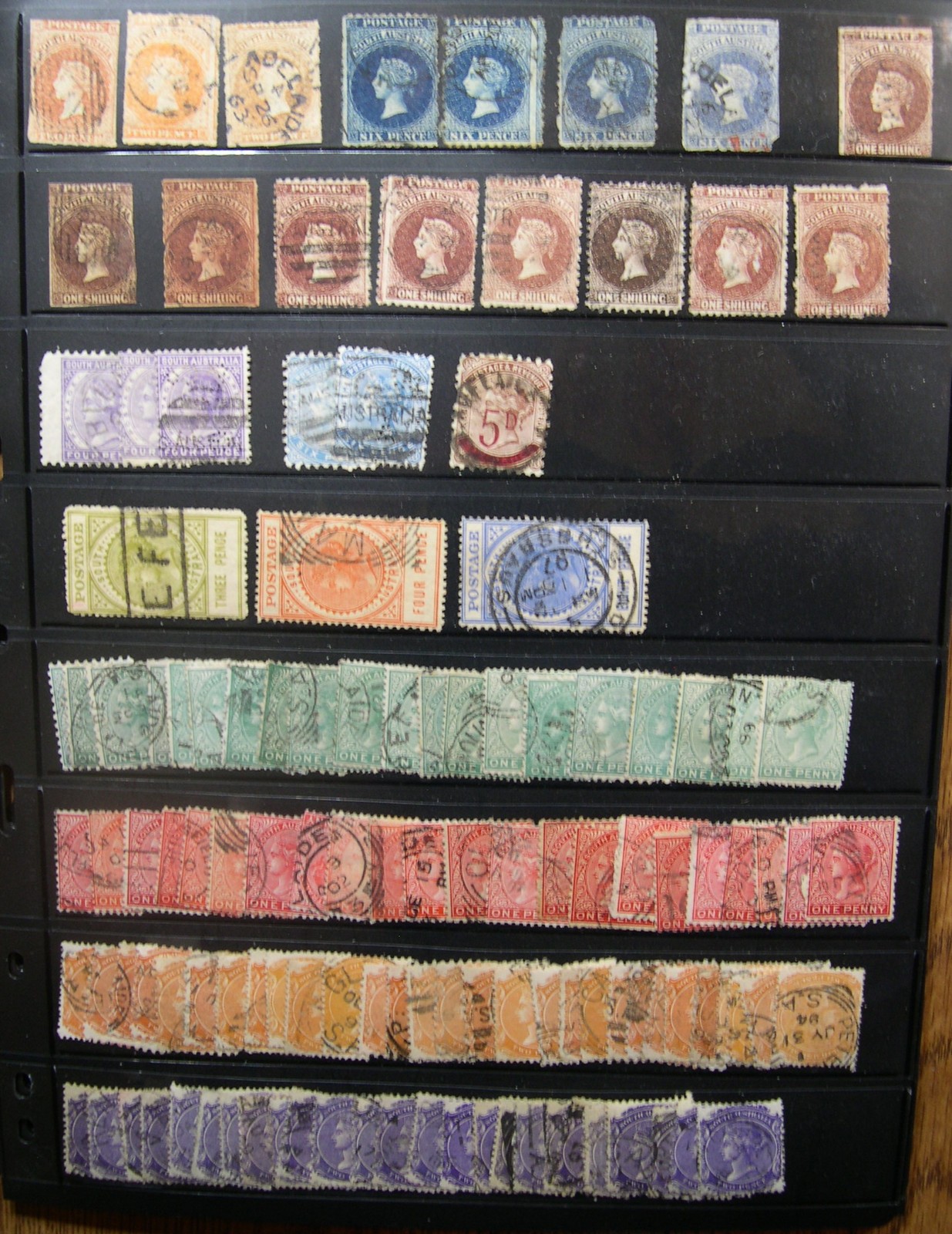 AUSTRALIA STATES collection USED mounted in vario stock album pages UX1