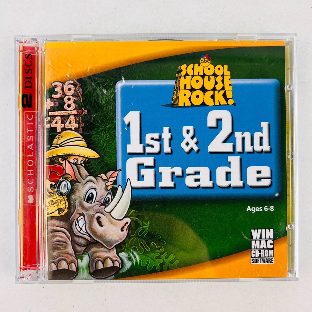 Schoolhouse Rock! 1st & 2nd Grade PC Game On CD ROM Win/Mac Software