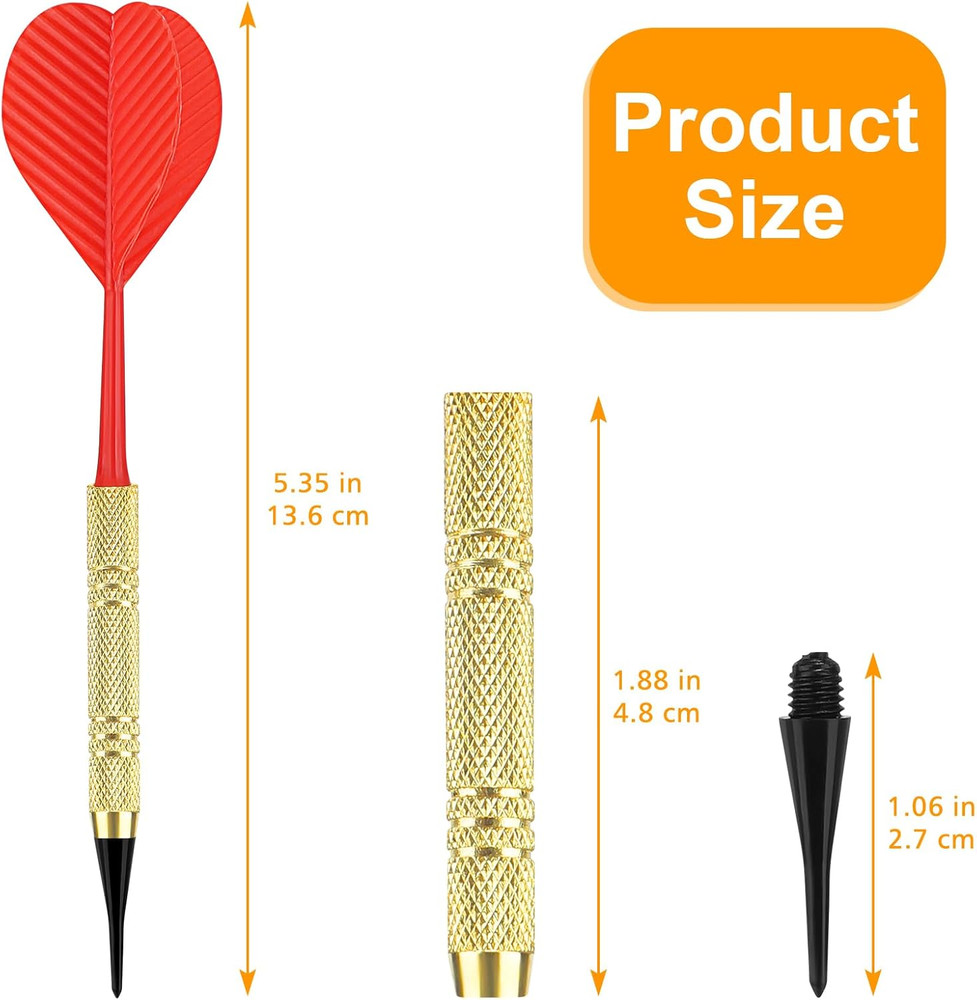 Soft Tip Darts Set, 16 Darts with 100 Black 2BA Replacement Tips