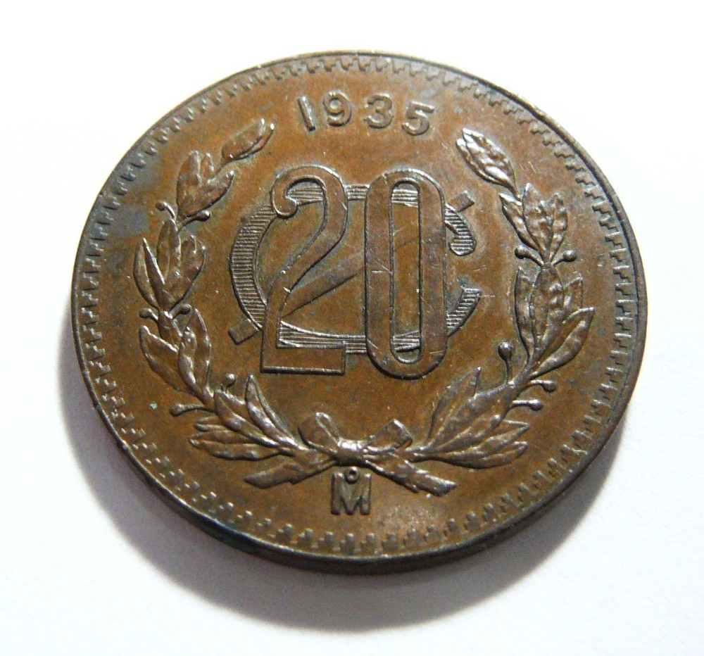 1935 MEXICO 20 Centavos High Grade