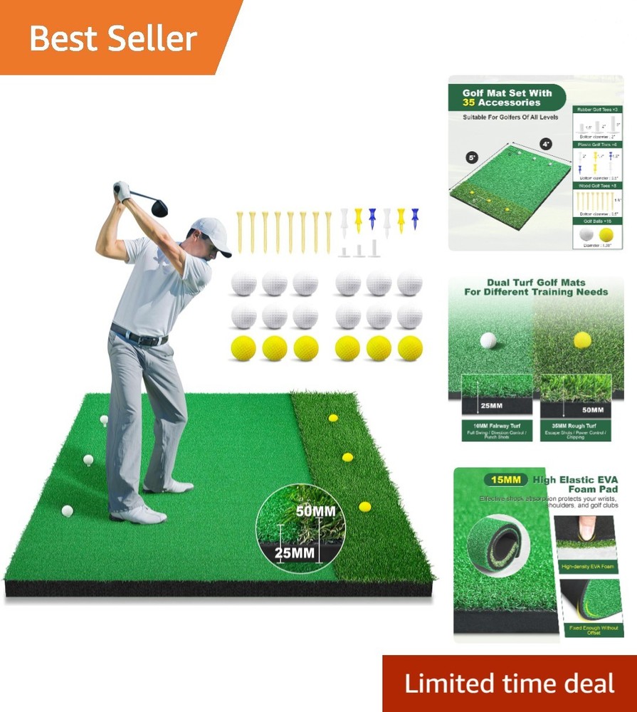 5 x 4 Golf Hitting Mat |  Turf for Realistic Practice Experience