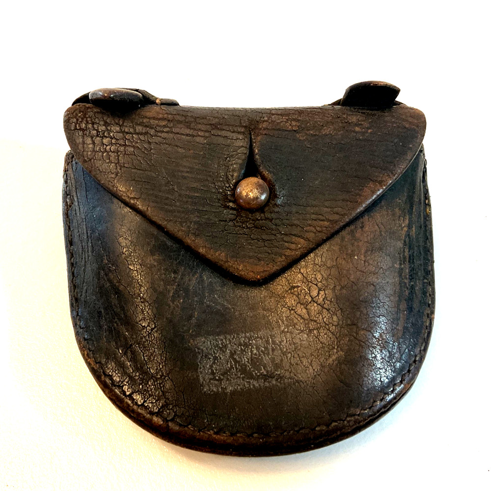 Vintage 1922 Pistol Belt Ammo Pouch Hiatt B’Ham 4”x4”
