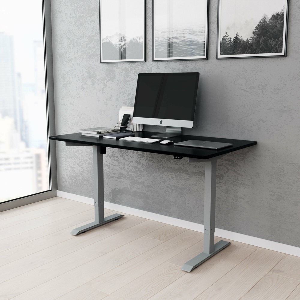 Adjustable Electronic Sit to Stand Desk with Simple 2-Button Setup (55" x 27")