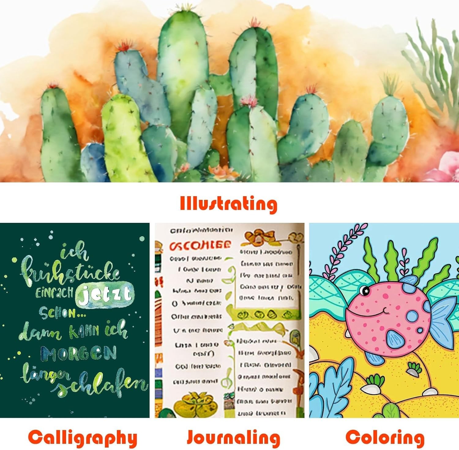 72 Colors Acrylic Paint Markers, Dual Tip Acrylic Paint Pens with Brush Tip & Fi