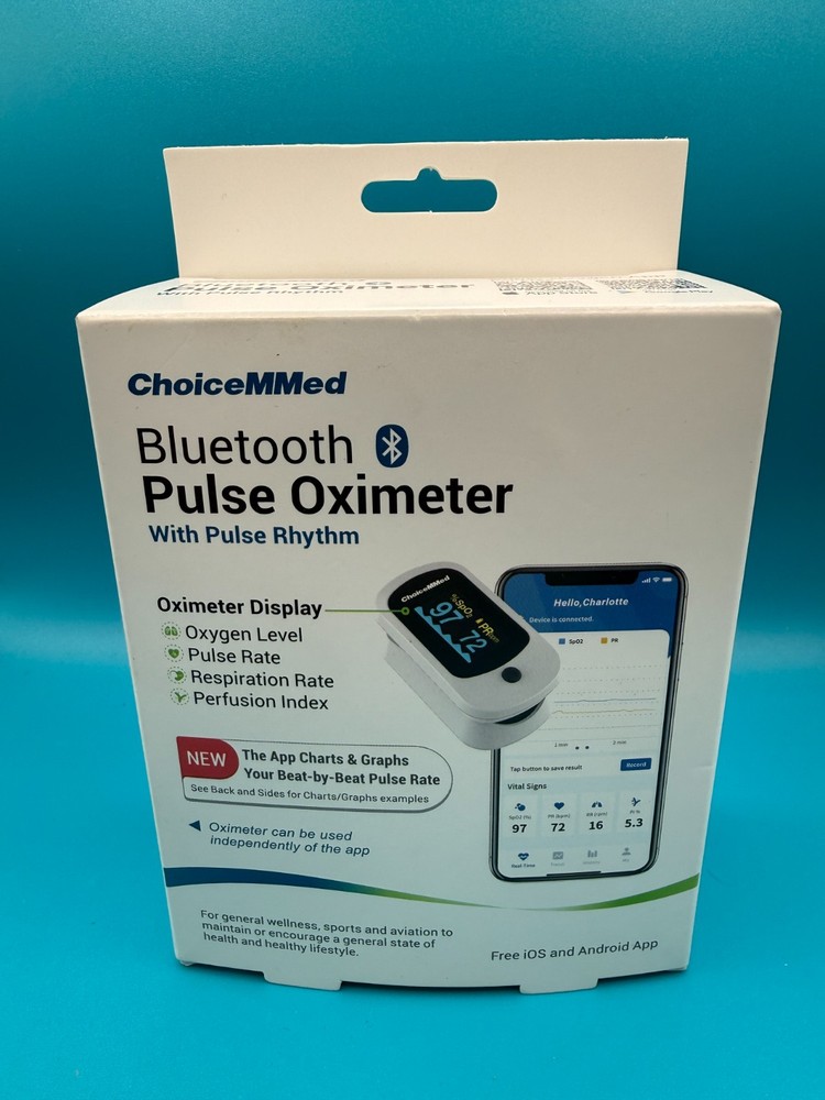 ChoiceMMed Bluetooth Pulse Oximeter with Pulse Rhythm