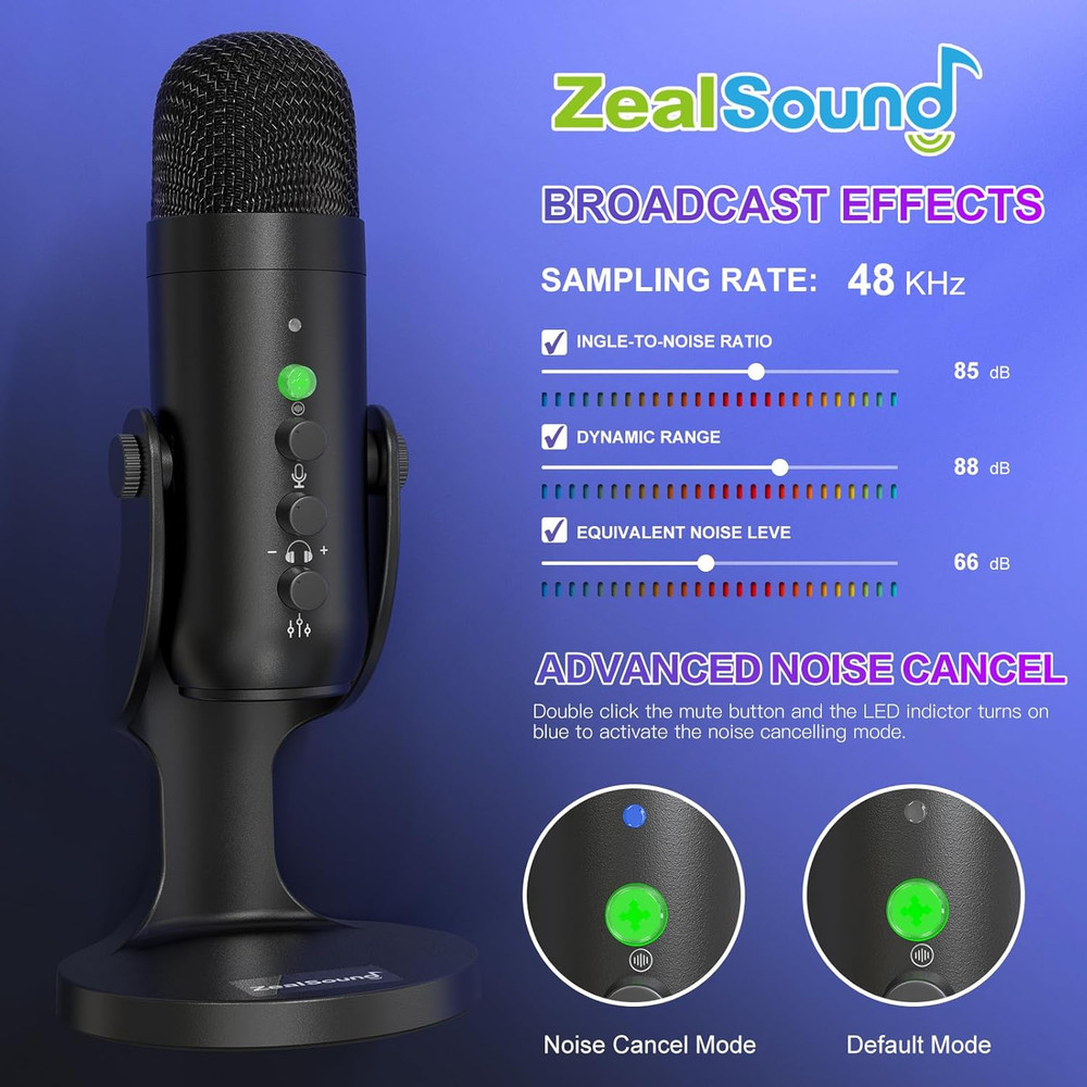 Podcast Microphone, Podcast Equipment Bundle for Iphone PC Ipad Android, Dual Wi