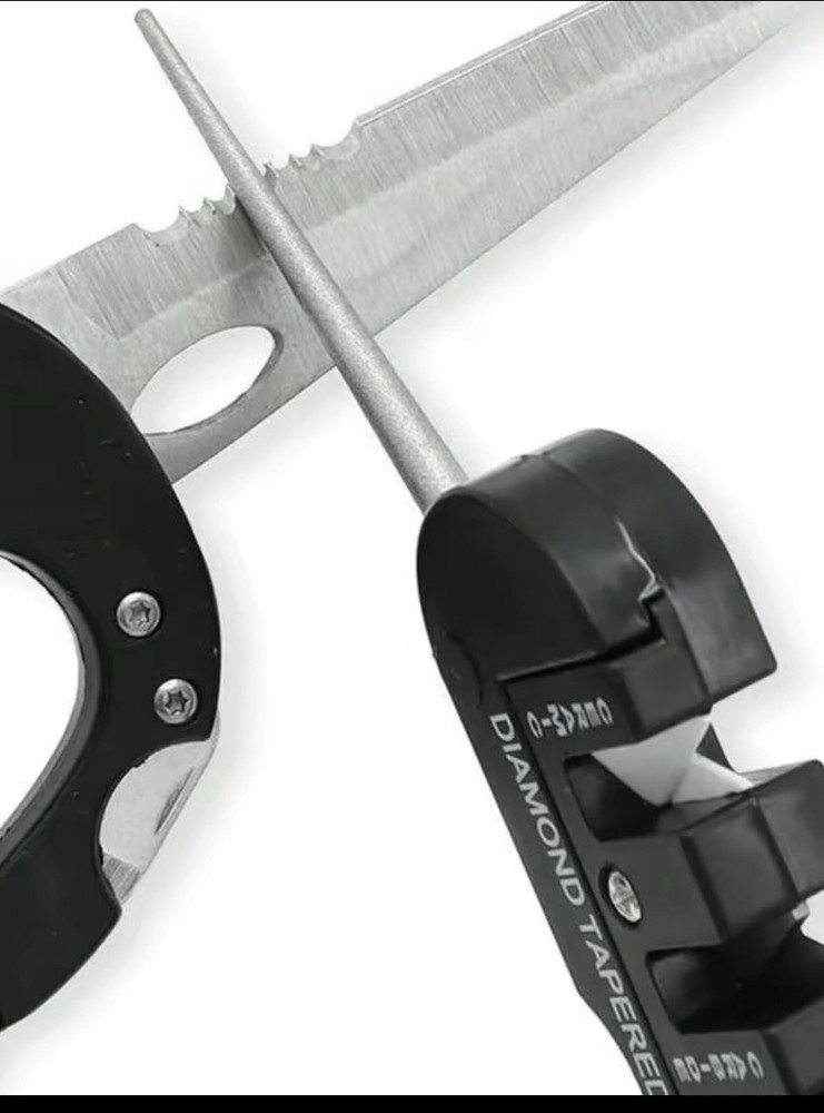 Knife Sharpener with File for Serrated Blades