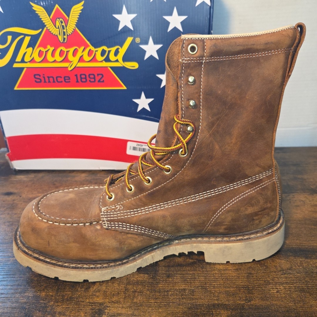 Thorogood American Heritage 8” Crazy Horse Leather Steel Toe Boots Size 11.5 D