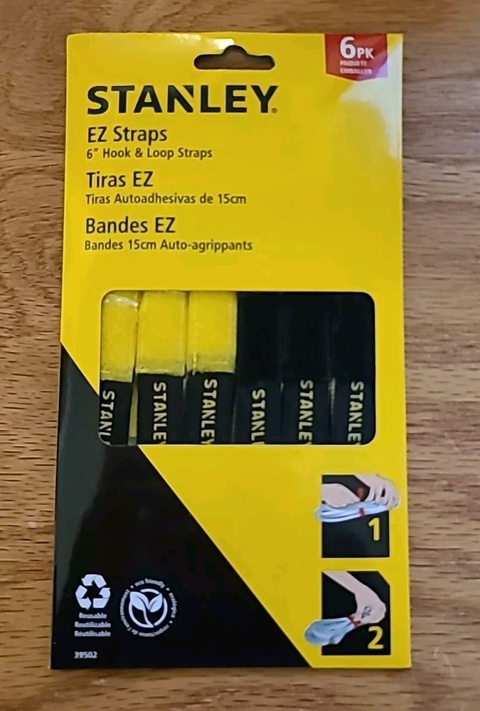 NEW Stanley 6 pack EZ straps - 6” hook & loop straps FAST SHIP