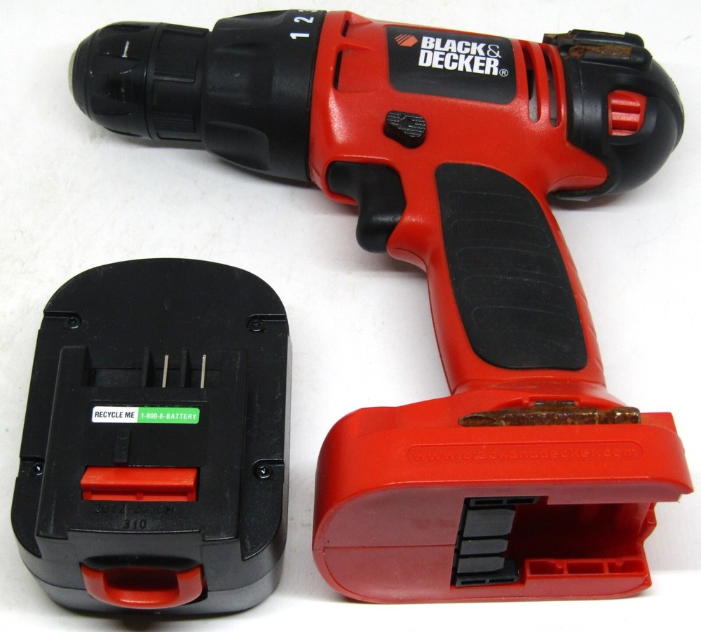 Black & Decker 12V Cordless Drill/Driver With Slide On Battery