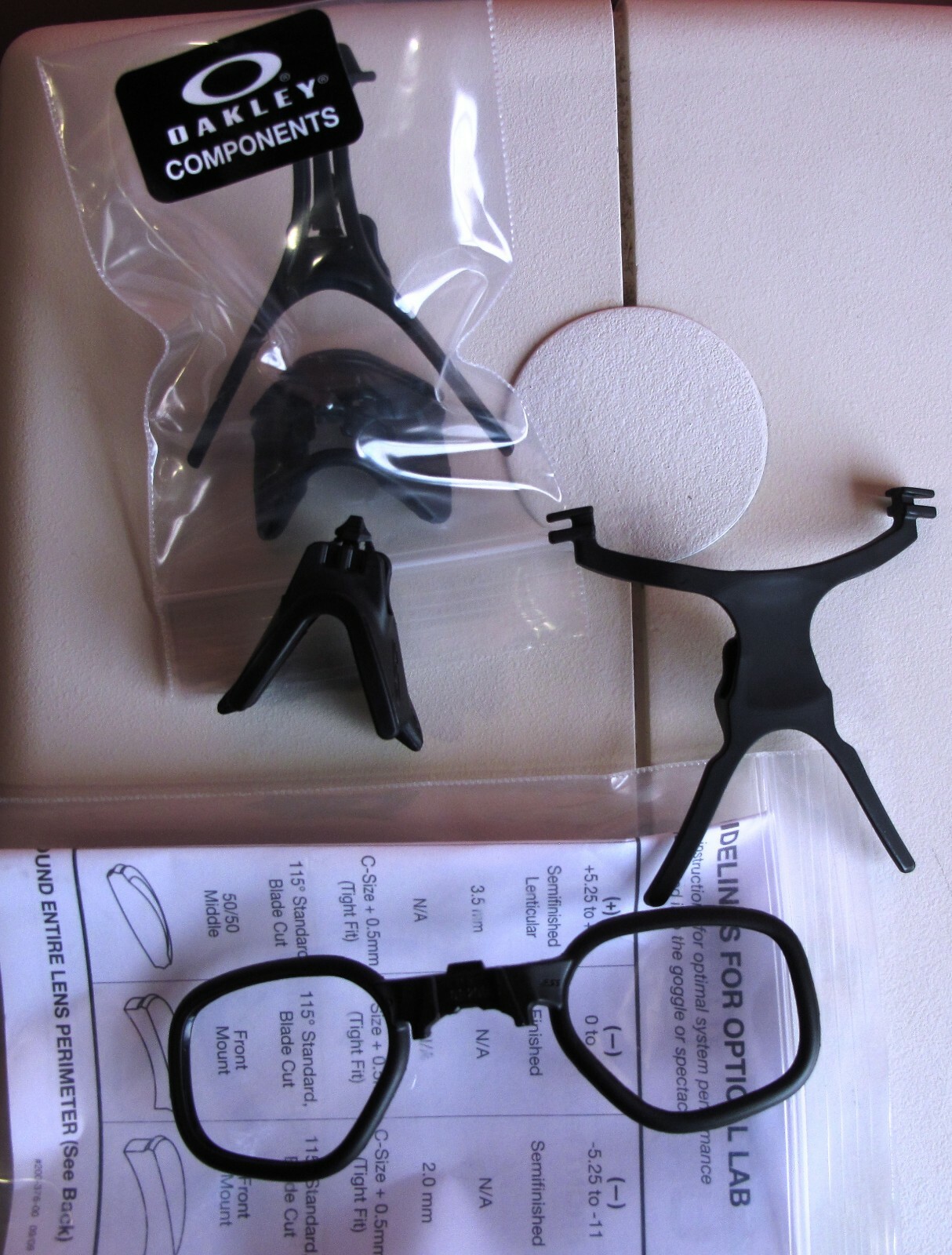 ESS Oakley URX Prescription Insert Ballistic Safety Glasses 740-0444 - New