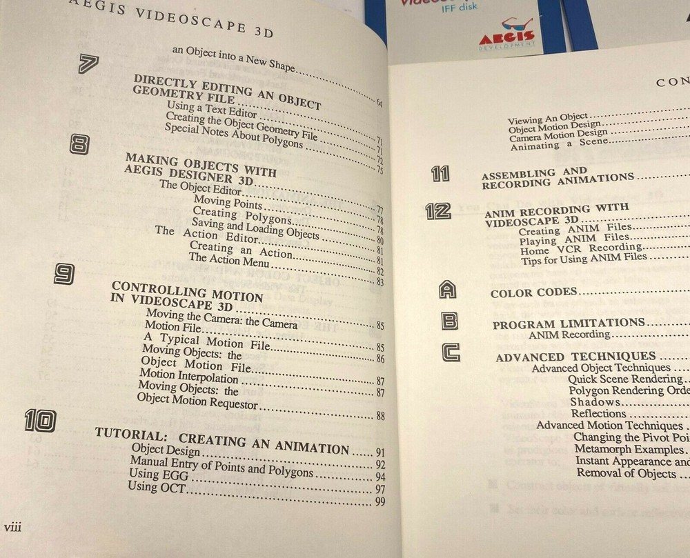 VideoScape 3D Software Aegis Development for Commodore Amiga 1987 User Guide