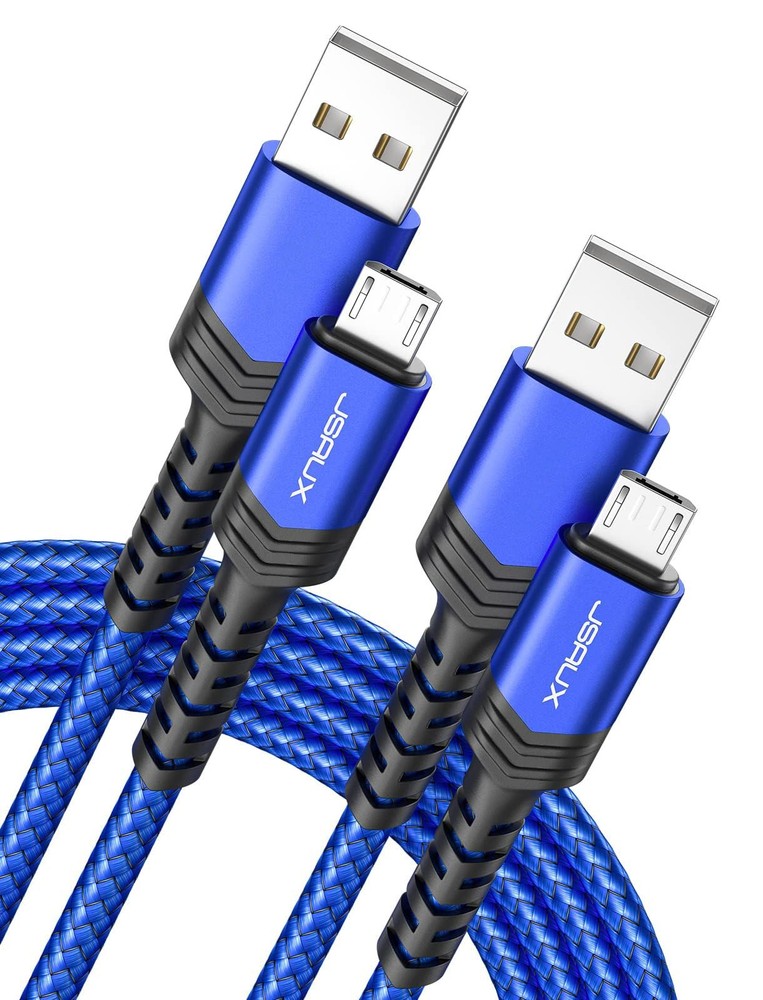 JSAUX Micro USB Cable for Android, (2-Pack 3.3FT+6.6FT) 3.3ft+6.6ft, Blue