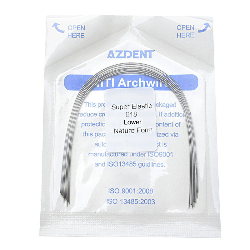 10Pc AZDENT Dental Orthodontic Super Elastic Niti Round Arch Wire Nature Form