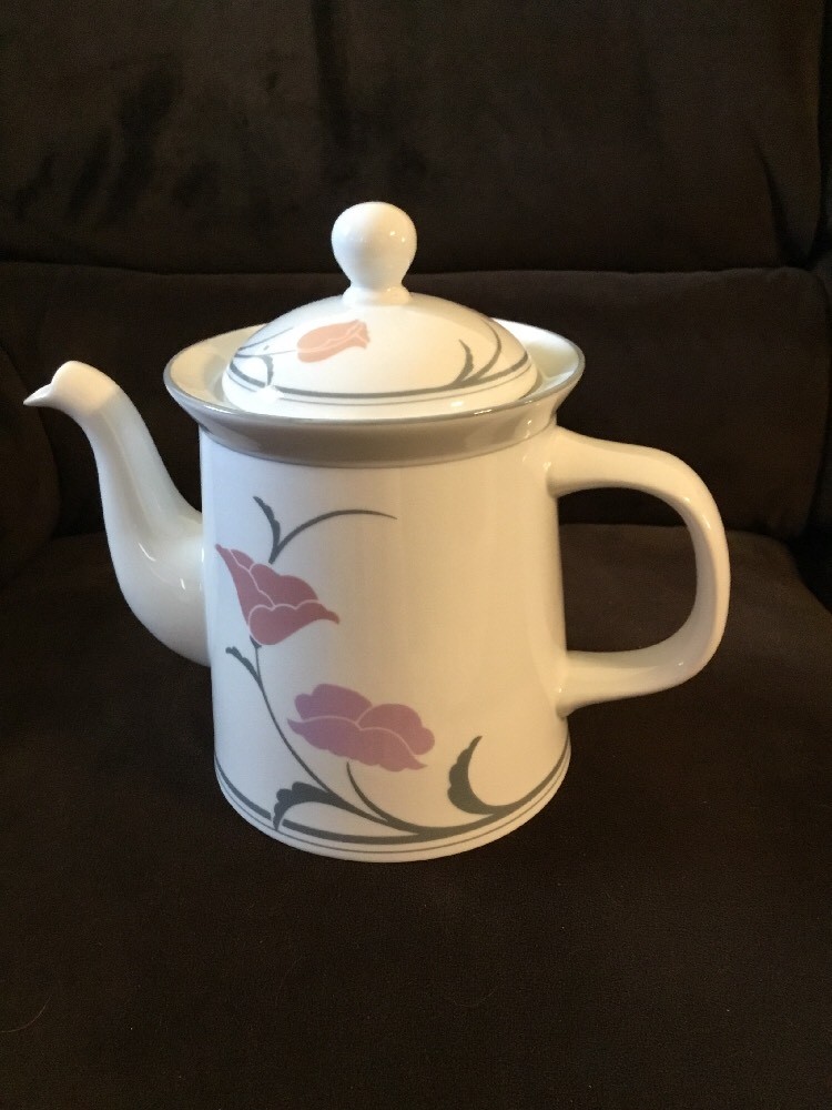 DANSK BELLES FLEUR GRAY 6 CUP COFFEE POT EUC