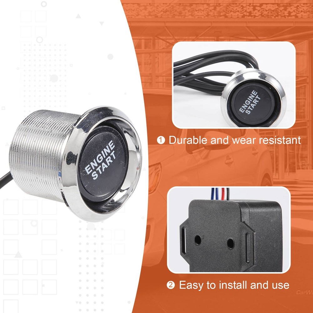 Universal for engine push button switch ignition kit blue LED AU4598