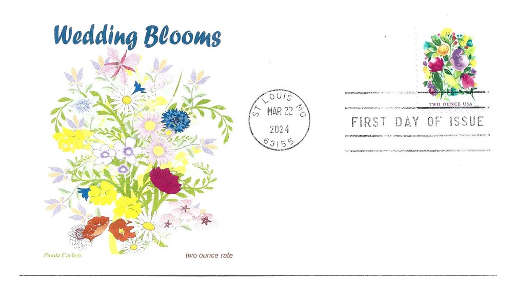 5850 Wedding Blooms Panda Cachets,  FDC