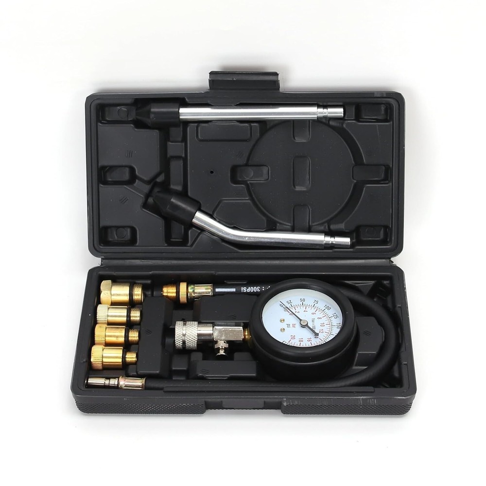 Compression Tester Kit - Professional Tool for Gasoline Engine Cylinder Pressure