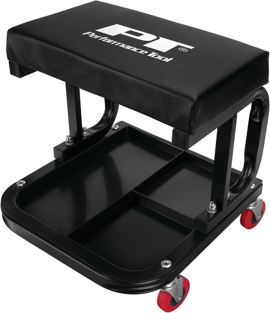 Wilmar Performance Tools Heavy Duty C-Frame Creeper Seat with Tool Tray W85007