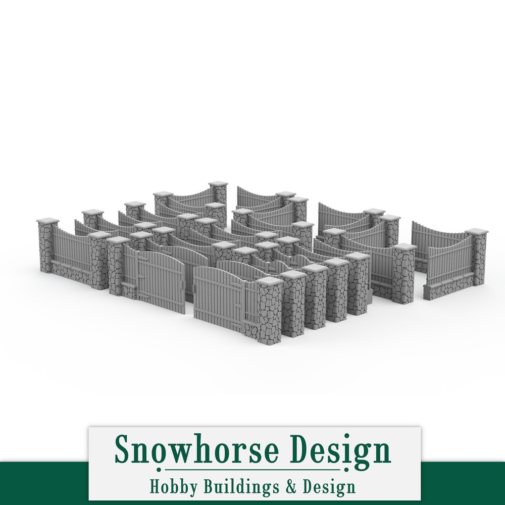 Stone & Wood Wall – Add-on Pack (Unpainted) | Accessory (HO Scale)