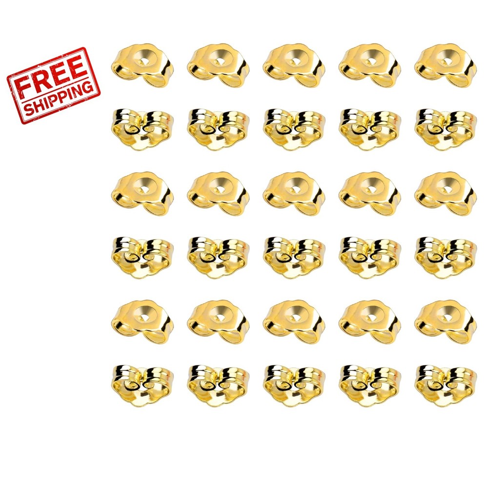 30x Gold Plated Earring Backs - Perfect Replacement for Lost Earring Posts
